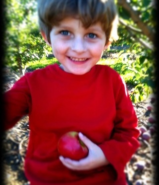 One Word Photo Challenge: Red (Apple Picking with Great-Grandma)